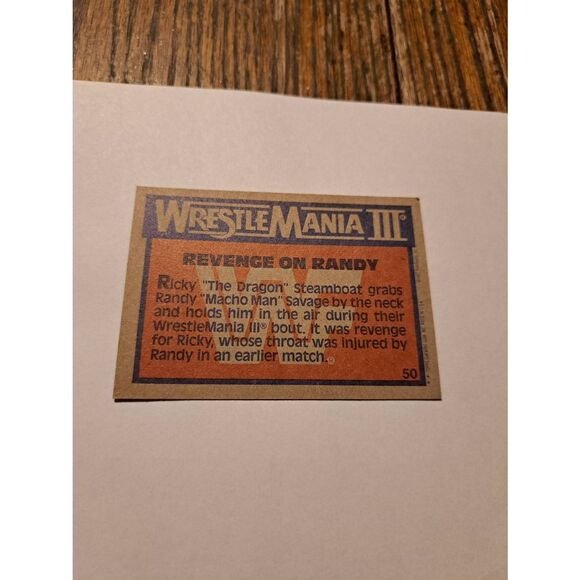 Vintage 1987 Topps WWF WrestleMania III 50 Revenge Randy Macho Man Trading Card - Picture 2 of 2
